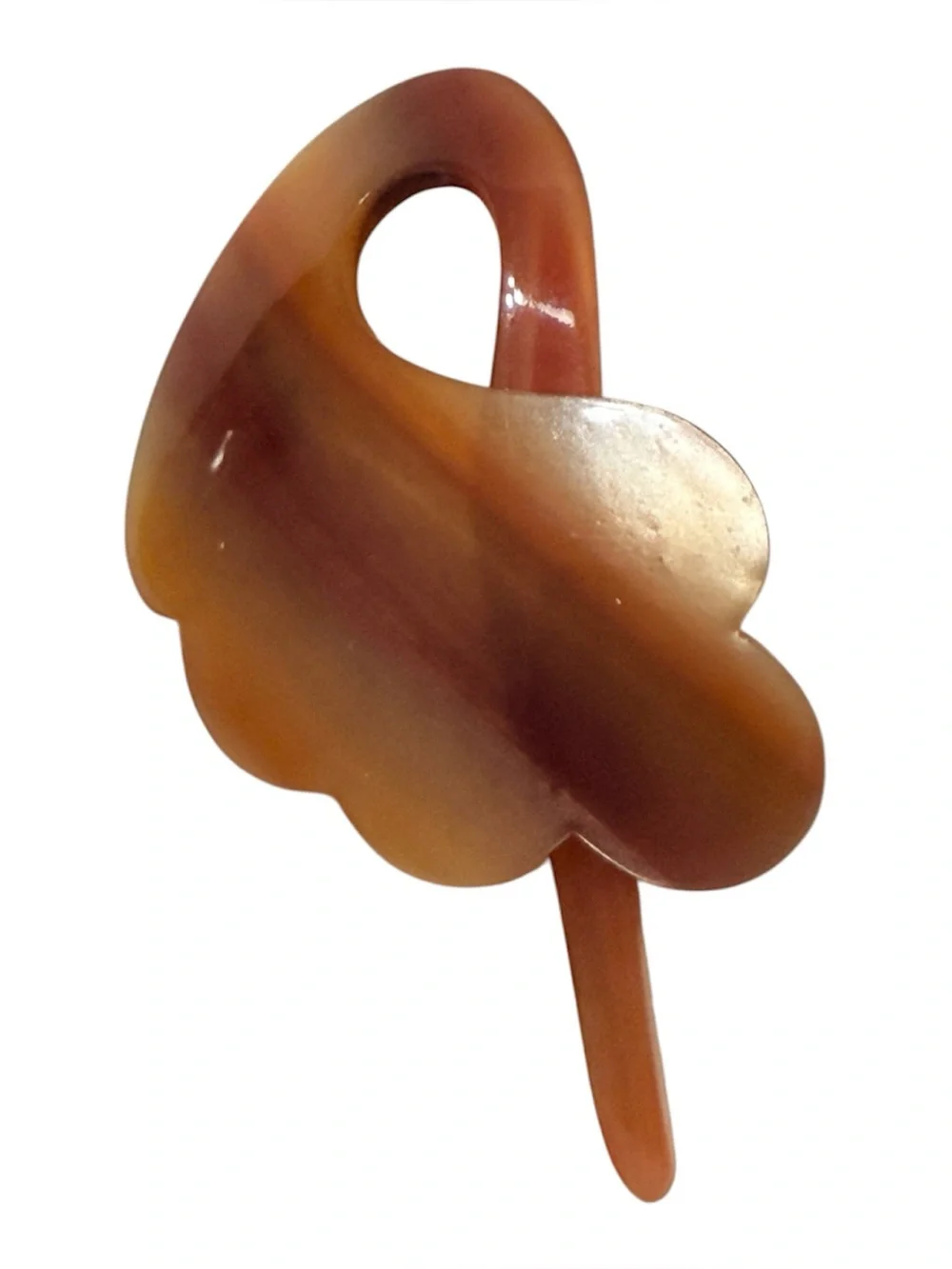Vintage French Charles Wahba Tortoiseshell Hair Pick, 2.5” Long, Deadstock/Unwor